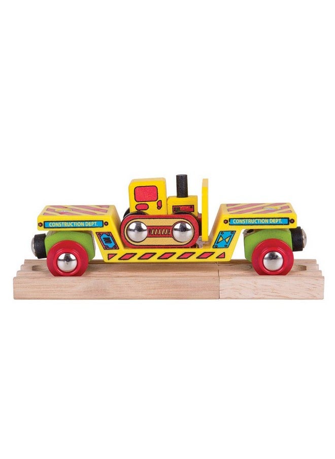 Bigjigs Rail Wooden Bulldozer Low Loader Most Other Major Wooden Rail Brands Are Compatible  - Image 1