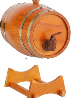 Home Care Pine Wooden Barrel, 1.5 Liters, With A Stand And Spigot, Suitable For Whisky, Wine, And Spirits, Light Brown  - Image 5