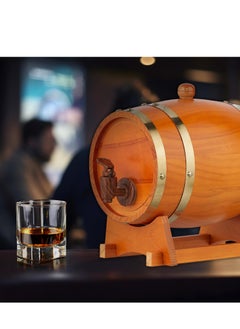 Home Care Pine Wooden Barrel, 1.5 Liters, With A Stand And Spigot, Suitable For Whisky, Wine, And Spirits, Light Brown  - Image 3