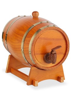 Home Care Pine Wooden Barrel, 1.5 Liters, With A Stand And Spigot, Suitable For Whisky, Wine, And Spirits, Light Brown  - Image 1