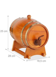 Home Care Pine Wooden Barrel, 1.5 Liters, With A Stand And Spigot, Suitable For Whisky, Wine, And Spirits, Light Brown  - Image 4