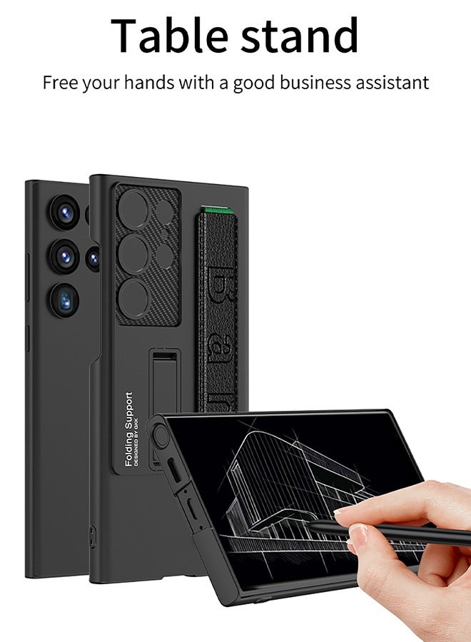 DUNISO Samsung Galaxy S24 Ultra Phone Case Full Body Protective Phone Cover Anti-fall Anti-fingerprint Phone Case With Phone Holder Wrist Strap and Wireless Charging for Galaxy S24 Ultra 5G Phone Case - Image 4