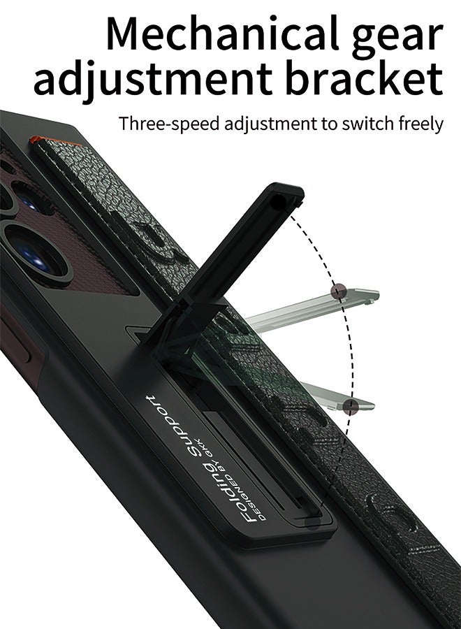 DUNISO Samsung Galaxy S24 Ultra Phone Case Full Body Protective Phone Cover Anti-fall Anti-fingerprint Phone Case With Phone Holder Wrist Strap and Wireless Charging for Galaxy S24 Ultra 5G Phone Case - Image 3