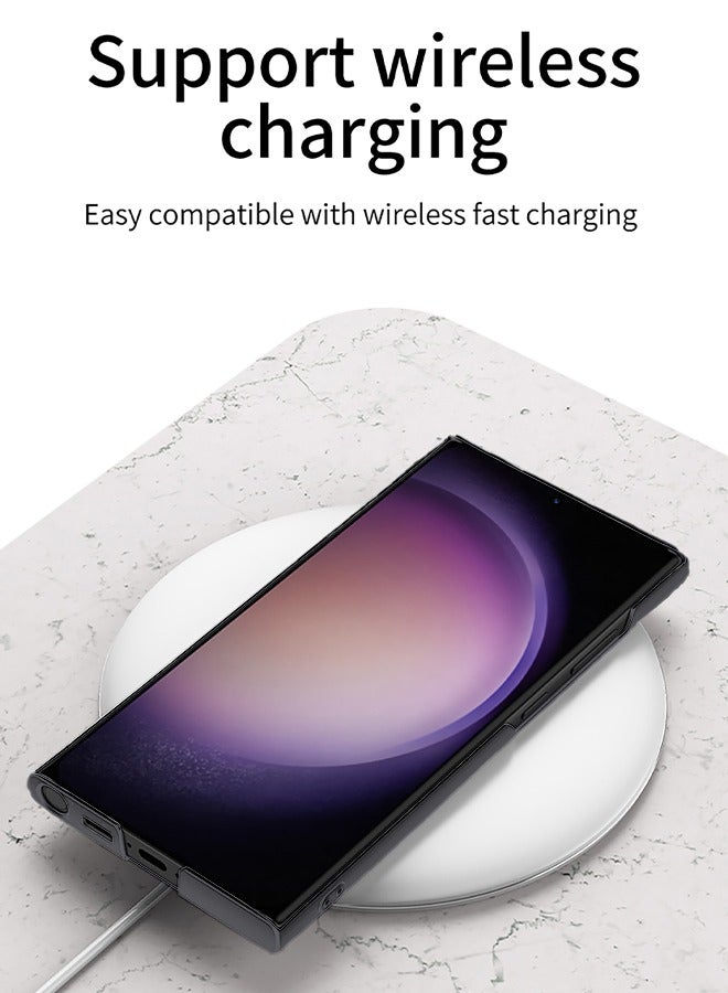 DUNISO Samsung Galaxy S24 Ultra Phone Case Full Body Protective Phone Cover Anti-fall Anti-fingerprint Phone Case With Phone Holder Wrist Strap and Wireless Charging for Galaxy S24 Ultra 5G Phone Case - Image 5
