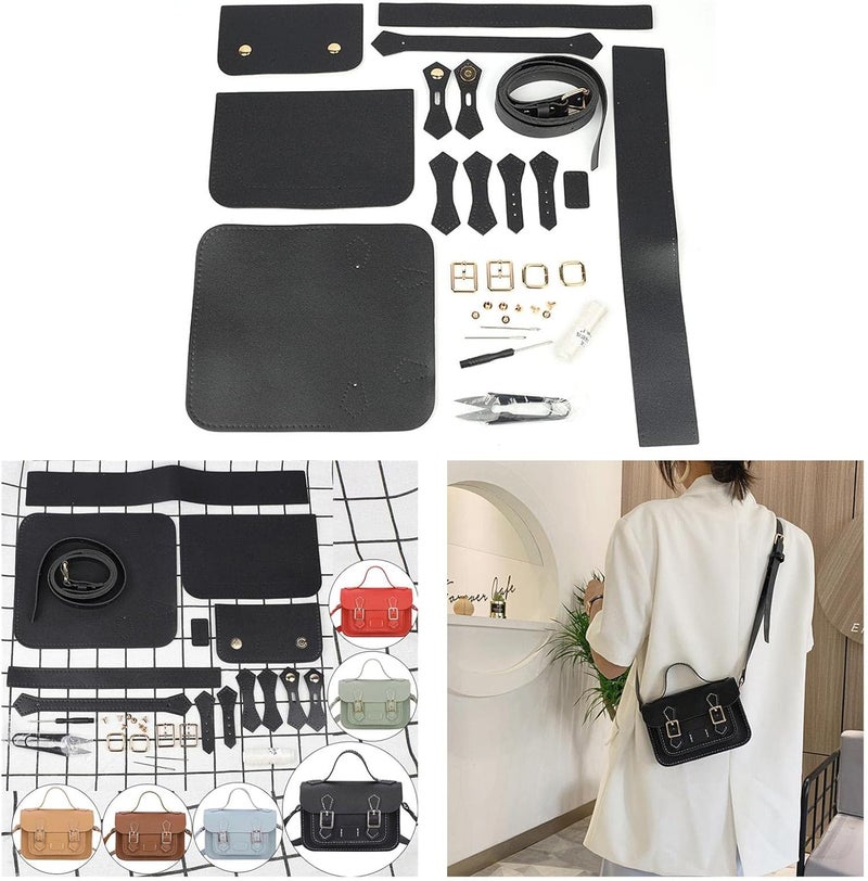 klarako DIY Leather Craft Bag Making Tool Kit, Knitting Crochet Bag Sewing Material Handmade Bag Purse Making Shoulder Bags All Accessories  Black - Image 5