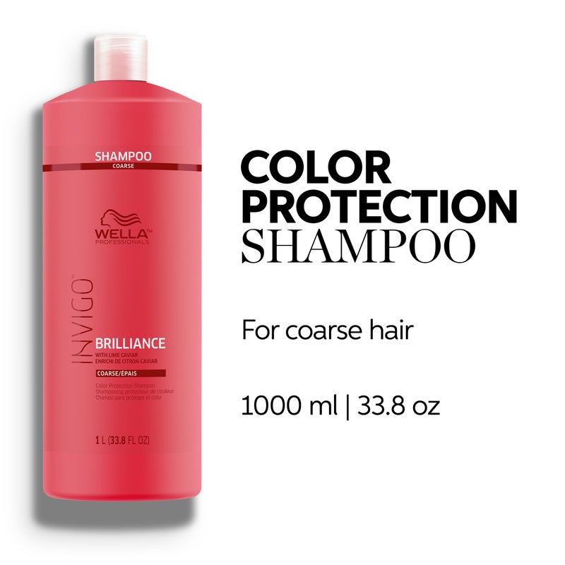 Wella Professionals Invigo Brilliance Shampoo for Coarse Hair | Color Protection & Vibrancy | 33.8 Fl Oz - Image 2