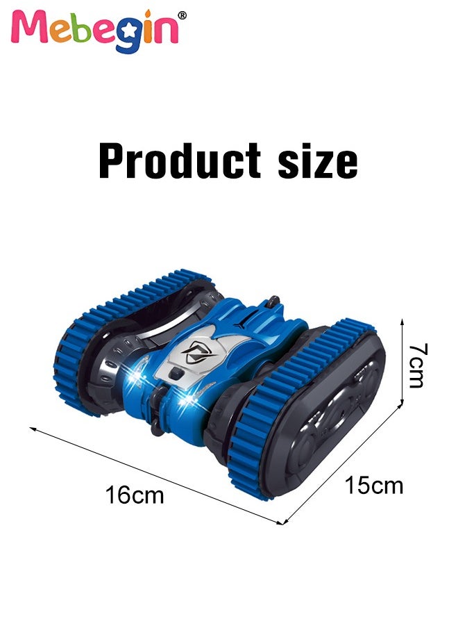 2 in 1 RC Stunt Car Toy, 360°Double Side Flips Rotating RC Car, 2.4Ghz Remote Control Car with Cool Light and Double-Sided Driving, Portable Rechargeable Remote Control Car Toy, 2 AA Battery (Not Included) for RC Controller, Suitable for Versatile Roads, 15*16*7cm