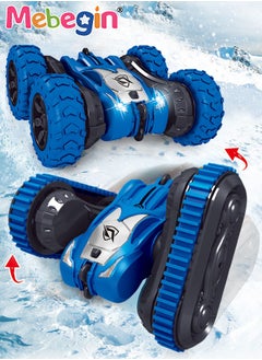 MEBEGIN 2 in 1 RC Stunt Car Toy, 360°Double Side Flips Rotating RC Car, 2.4Ghz Remote Control Car with Cool Light and Double-Sided Driving, Portable Rechargeable Remote Control Car Toy, 2 AA Battery (Not Included) for RC Controller, Suitable for Versatile Roads, 15*16*7cm  - Image 1