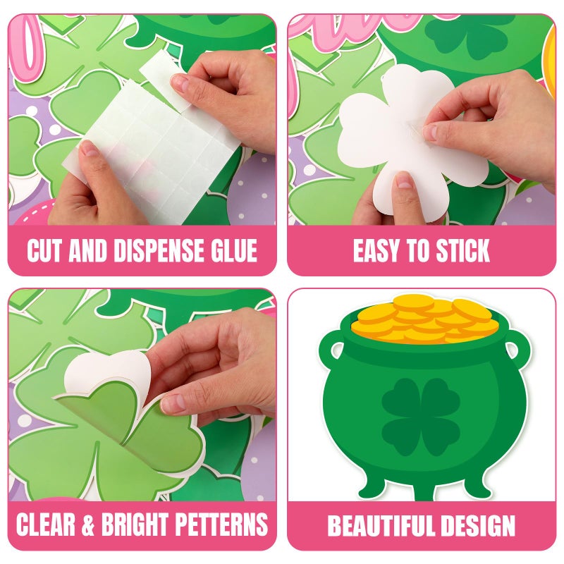 FYSUIMU St. Patrick's Day Bulletin Board Decorations Our Class is Full of Lucky Charms Shamrock Clover Cutouts for Irish Holiday Classroom School Chalkboard Wall Decor - Image 3
