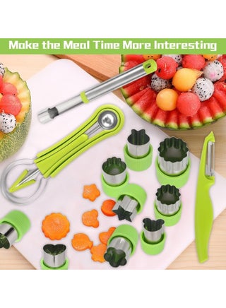 14 PCS Melon Baller Scoop Set - 4 in 1 Stainless Steel Fruit Tool Kit with Fruit Scooper, Seed Remover, Peeler & Vegetable Cutter Shapes, for Melons, Avocado, and More - pzsku/Z6A5540E93C173626AF88Z/45/_/1729954971/6a0c1082-a997-4638-8337-43a027e4bc36