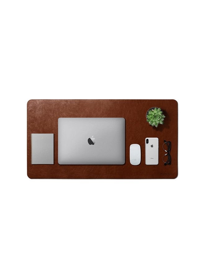 DailyObjects DailyObjects Large Premium Vegan Leather Desk Mat|Anti-Skid|Anti-Slip|85*45cm|Reversible Desk spread Turf Desk/Laptop Mat for Work from Home/Office/Gaming- Extended mouse pad and keyboard desk pad-Tan - Image 1