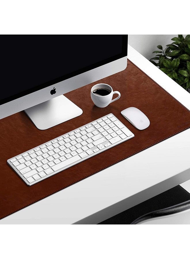 DailyObjects DailyObjects Large Premium Vegan Leather Desk Mat|Anti-Skid|Anti-Slip|85*45cm|Reversible Desk spread Turf Desk/Laptop Mat for Work from Home/Office/Gaming- Extended mouse pad and keyboard desk pad-Tan - Image 2