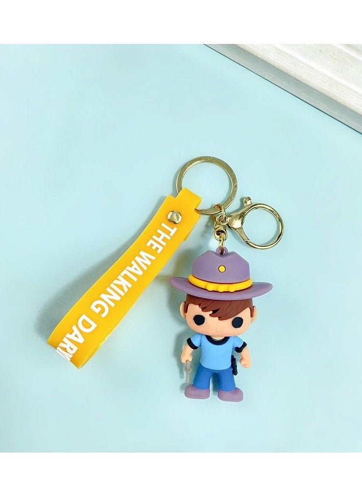 Generic - The Walking Dead Carl Grimes Bobblehead Pendant Figure Toy Keychain - Image 1