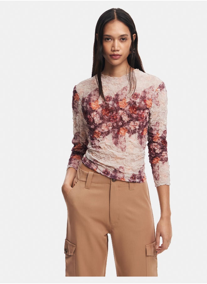 DESIGUAL Textured floral blouse  - Image 1