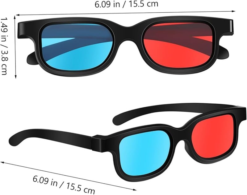 Jojofuny 10 قطعة نظارات ثلاثية الأبعاد حمراء مجسمة لمسرح منزلي تلفزيون كمبيوتر عارض - Image 3