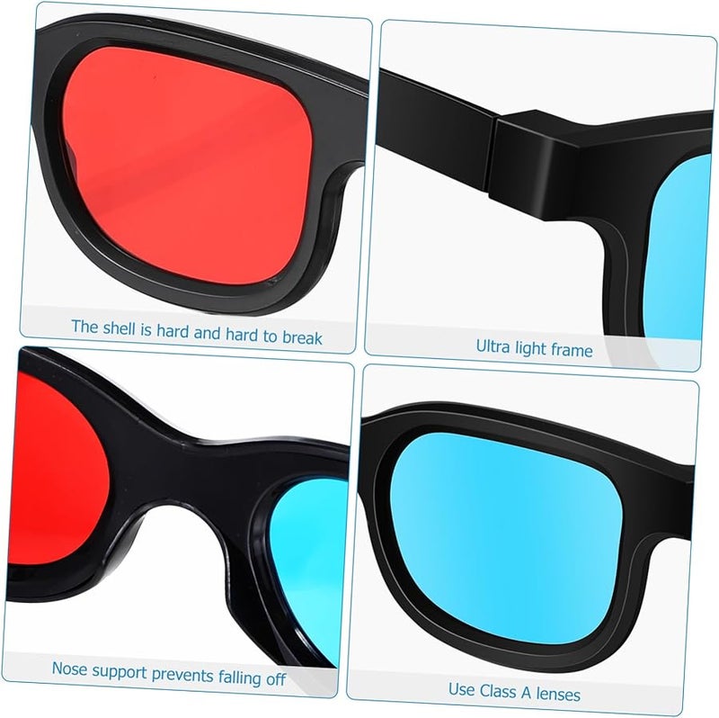 Jojofuny 10 قطعة نظارات ثلاثية الأبعاد حمراء مجسمة لمسرح منزلي تلفزيون كمبيوتر عارض - Image 4