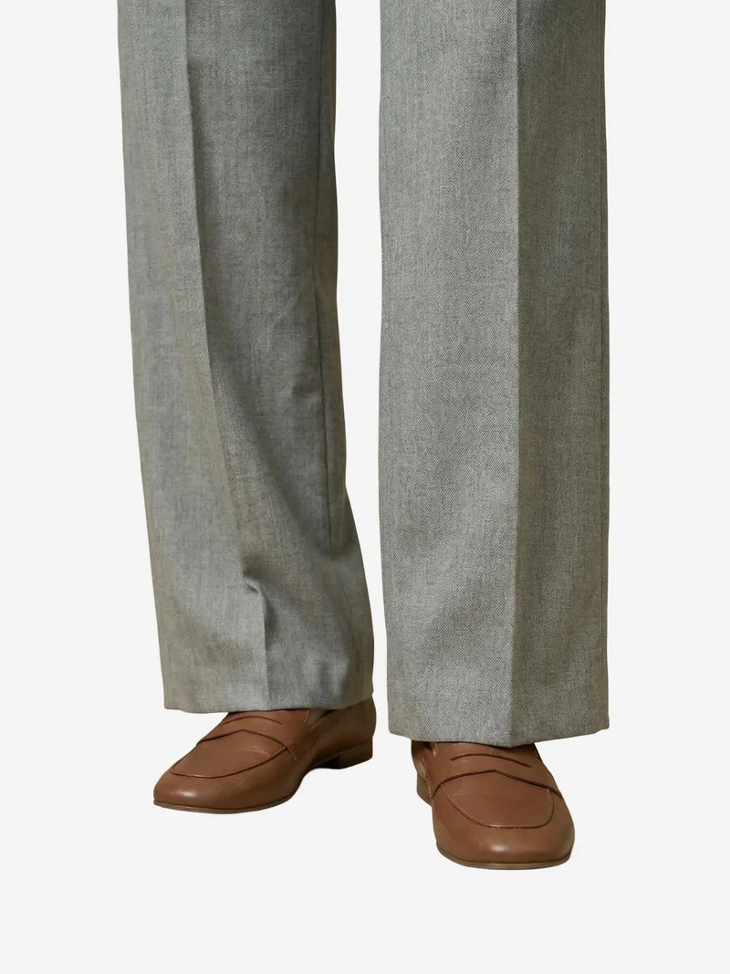 My Fashion Grey MY FASHION High Waist Pleated Wide Leg Trousers for Women | Best Price UAE