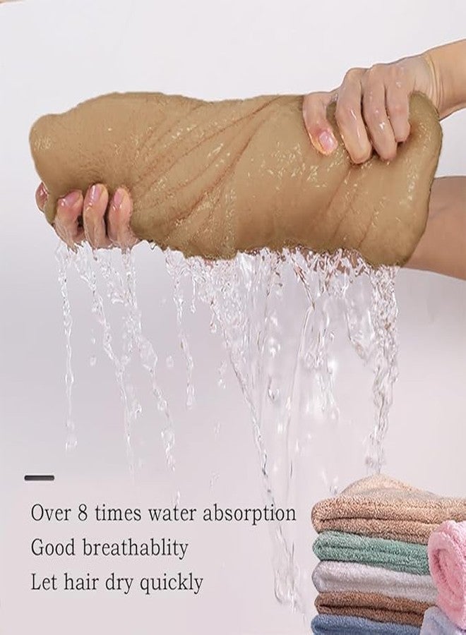MAXOSHINE Hair Towel Wrap for Women-Quick Drying Microfiber Towel for Hair with Elastic Loop for Tying-Super Absorbent Head Towels Wrap for Ladies Hair Turban (Pack of 1-Brown) - Image 3