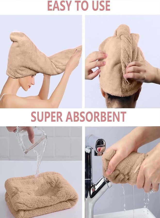 MAXOSHINE Hair Towel Wrap for Women-Quick Drying Microfiber Towel for Hair with Elastic Loop for Tying-Super Absorbent Head Towels Wrap for Ladies Hair Turban (Pack of 1-Brown) - Image 5