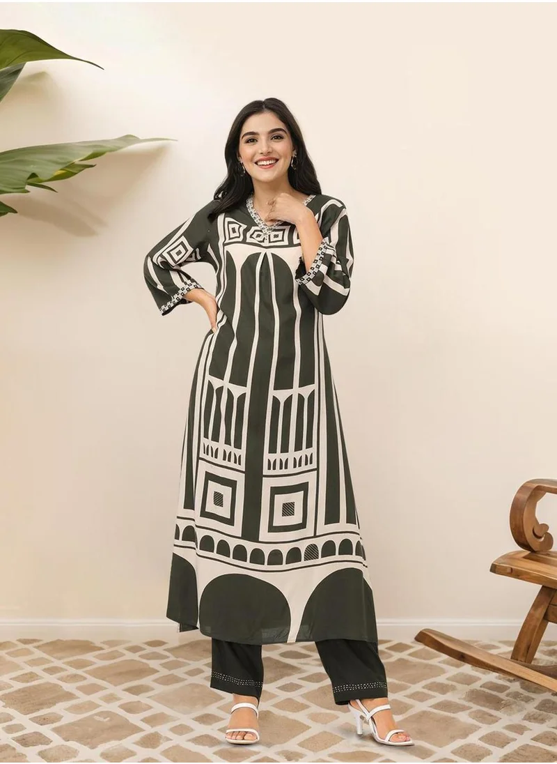 آي شين Women Mehendi Cotton Co-ords