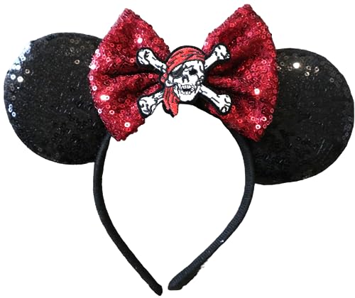 CLGIFT CL GIFT Pirate Minnie EarsPick your color Cruise Minnie Ears Burgundy minnie ears Black Sparkle Mouse Ears Pirate - Image 1