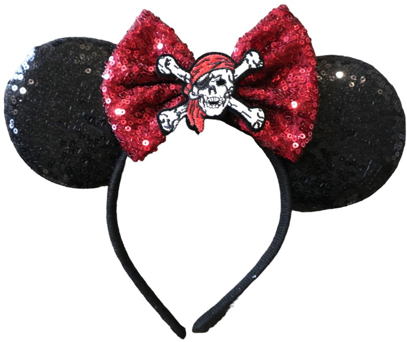 CLGIFT CL GIFT Pirate Minnie EarsPick your color Cruise Minnie Ears Burgundy minnie ears Black Sparkle Mouse Ears Pirate - Image 2