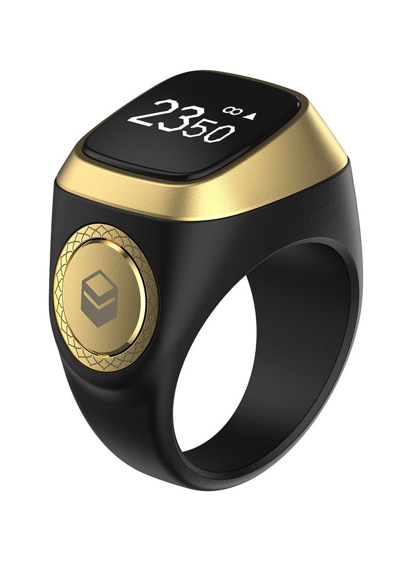 iQIBLA Smart Tasbih Zikr Ring OLED Display Powerful Battery Backup Smart Ring App Operated Tasbih Counter Prayer Reminder Technology Plastic 5 Prayer Time Reminders iQibla Smart Zikr Ring 20MM Black - Image 1