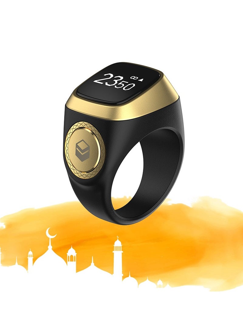 iQIBLA Smart Tasbih Zikr Ring OLED Display Powerful Battery Backup Smart Ring App Operated Tasbih Counter Prayer Reminder Technology Plastic 5 Prayer Time Reminders iQibla Smart Zikr Ring 20MM Black - Image 2