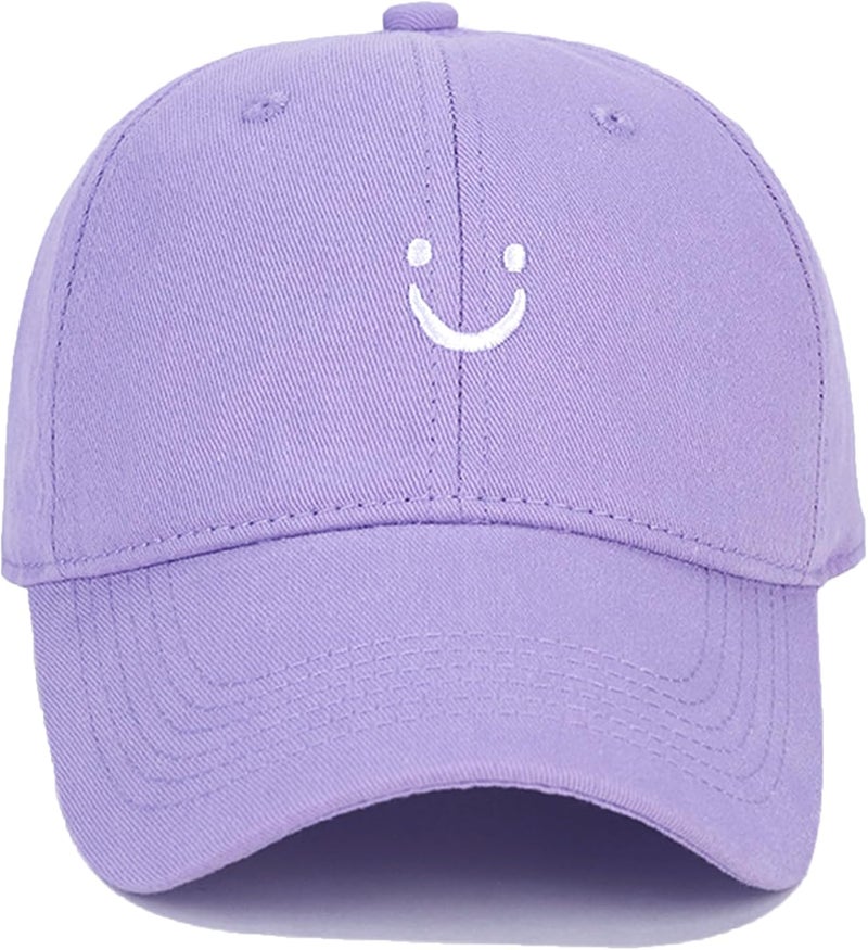 Umeepar Smile Face Baseball Cap for Women Men Adjustable Low Profile Unstructured Cotton Dad Hat - Image 2