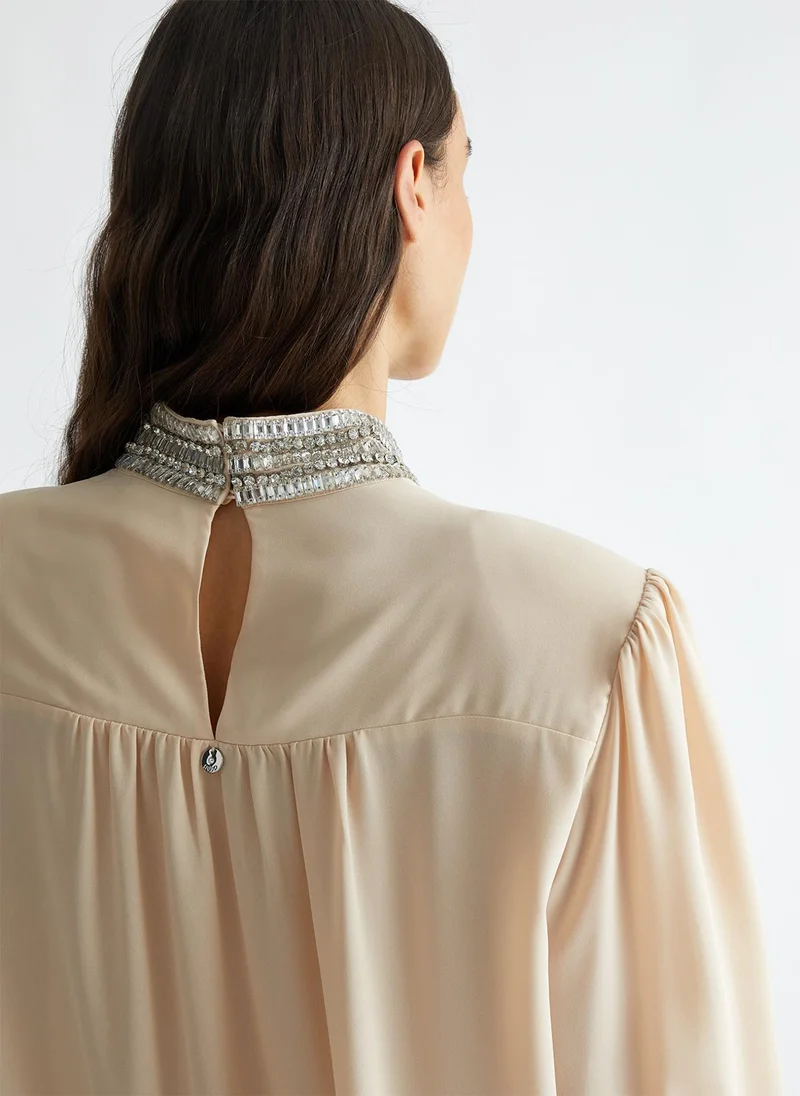Liu Jo Georgette blouse with rhinestones