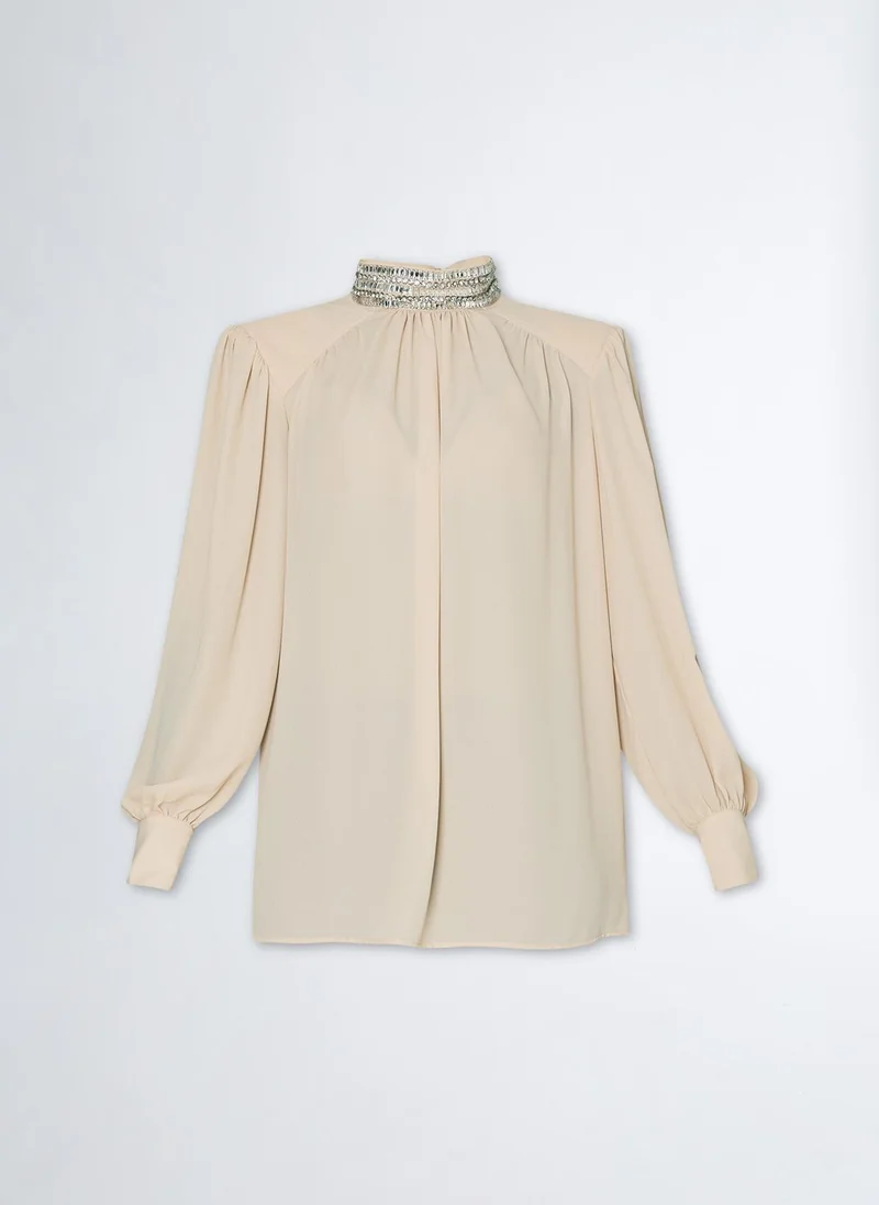 Liu Jo Georgette blouse with rhinestones