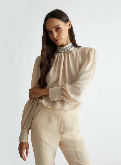 Liu Jo Georgette blouse with rhinestones