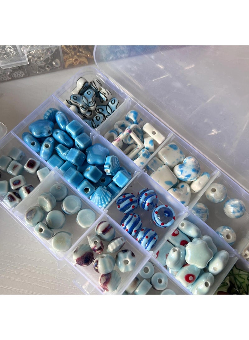 l&wen 10 Grids Beads Box with Dividers, Clear Plastic Organizer Box for Jewelry, Art Craft, Bead Storage, Fishing Hooks, Tools, Small Accessories - Image 2