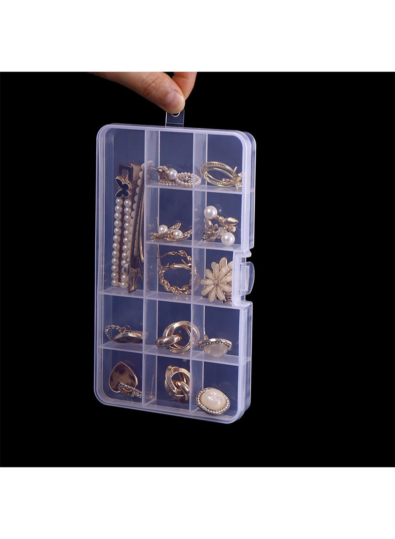 l&wen 10 Grids Beads Box with Dividers, Clear Plastic Organizer Box for Jewelry, Art Craft, Bead Storage, Fishing Hooks, Tools, Small Accessories - Image 3
