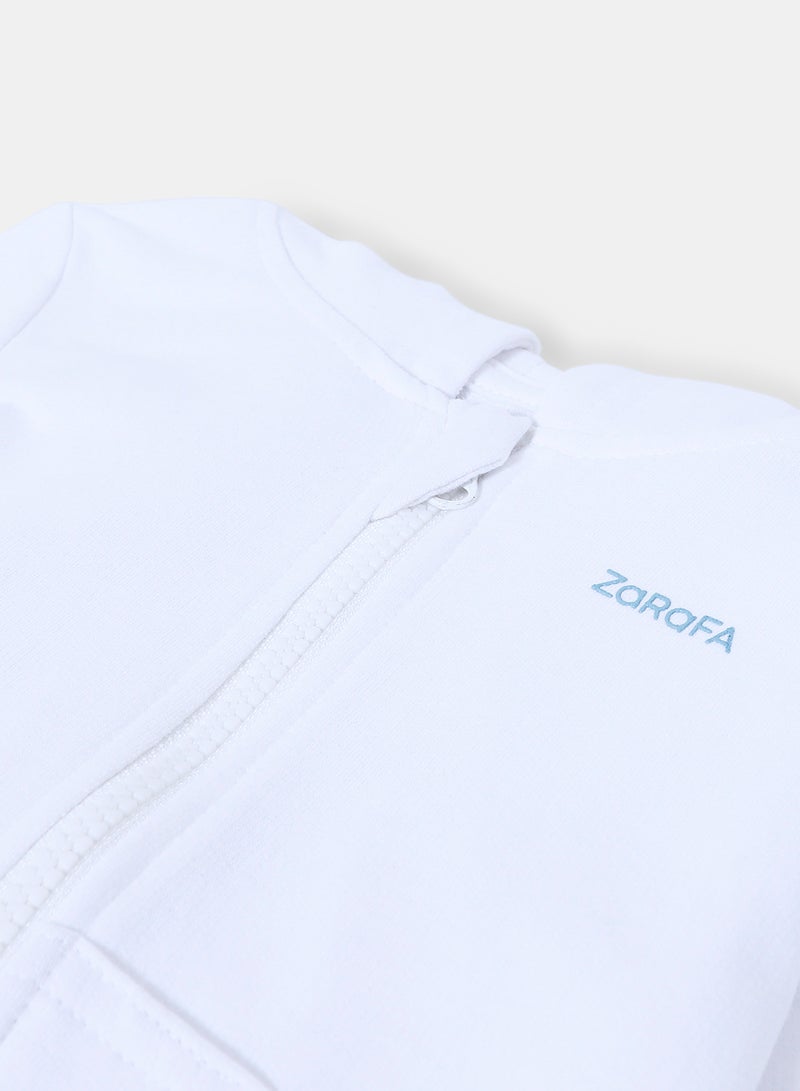 Zarafa boys hooded neck sleeve zip through cloud white - Image 4