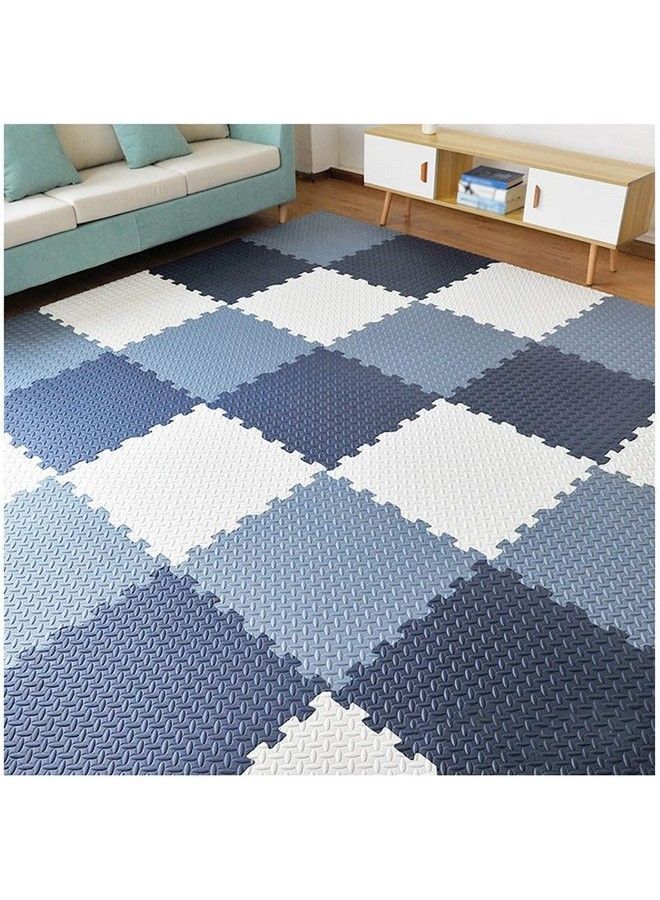 SIGNATRON أرضيات الألغاز ؛ سجادة لعب متشابكة للأطفال ؛ سجادة لعب للأطفال ؛ سجاد لعب للأطفال ؛ بسماكة 12 مم (9 بلاط 36 قدم مربع أزرق داكن رمادي أبيض) - Image 3