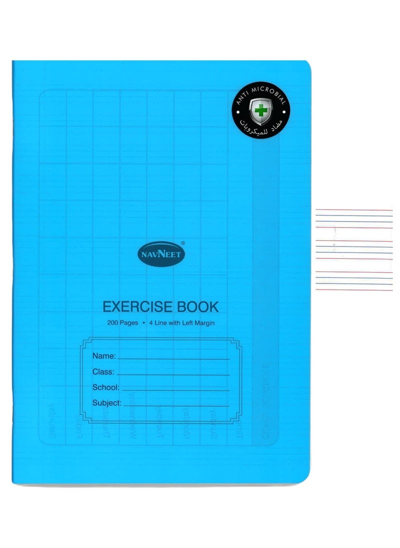 Navneet A4 Size Four Lined Exercise Book 200 Pages With PVC Cover  - Image 1