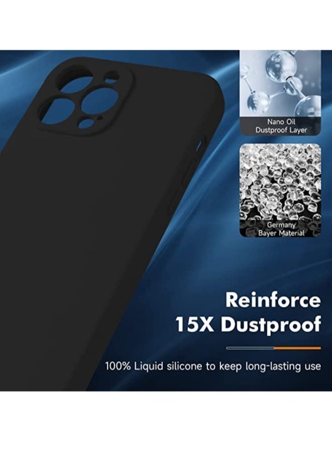 IAF iPhone 12 Pro Max with 2 Pack Tempered Glass Screen Protector Magsafe Case Silicone Phone Case with Microfiber Lining for iPhone 12 Pro Max 6.7 inch 2022,Black - Image 5