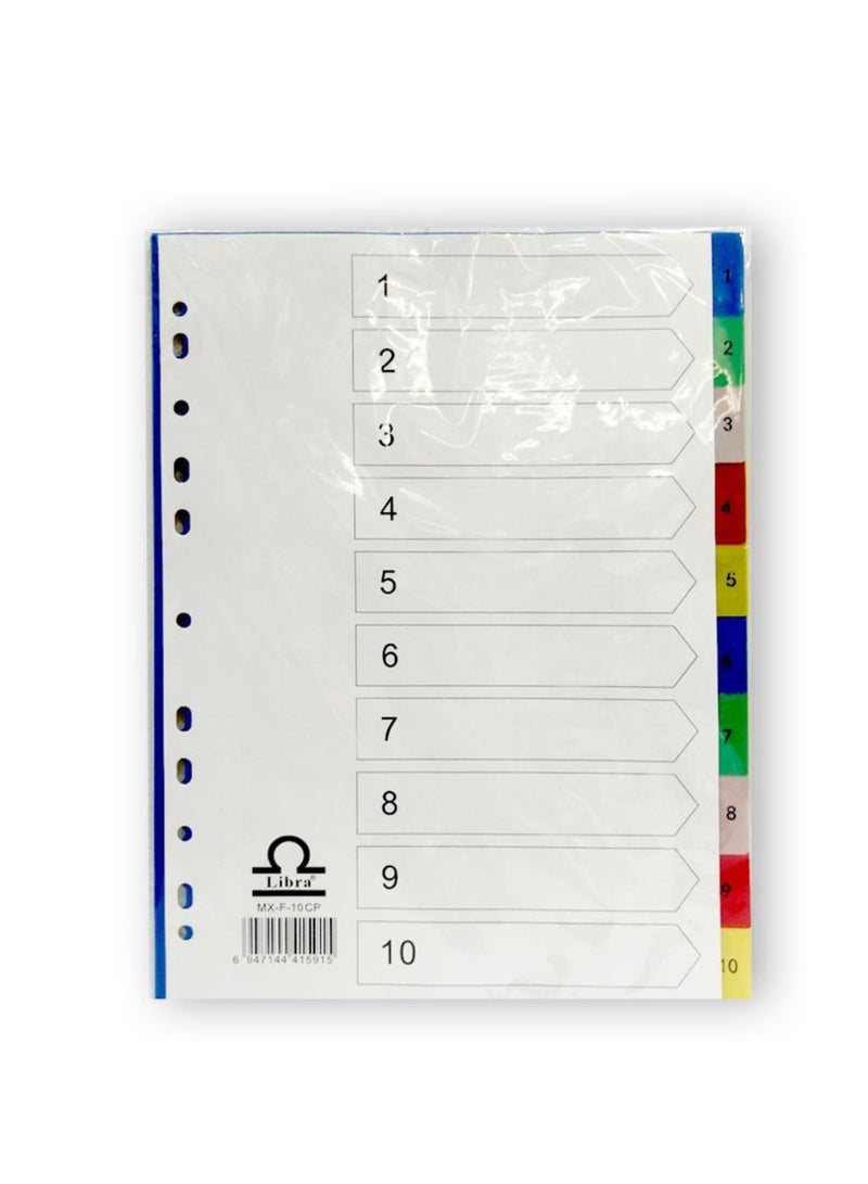 Libra 15-Piece A4 Paper Divider Multicolour - Image 1