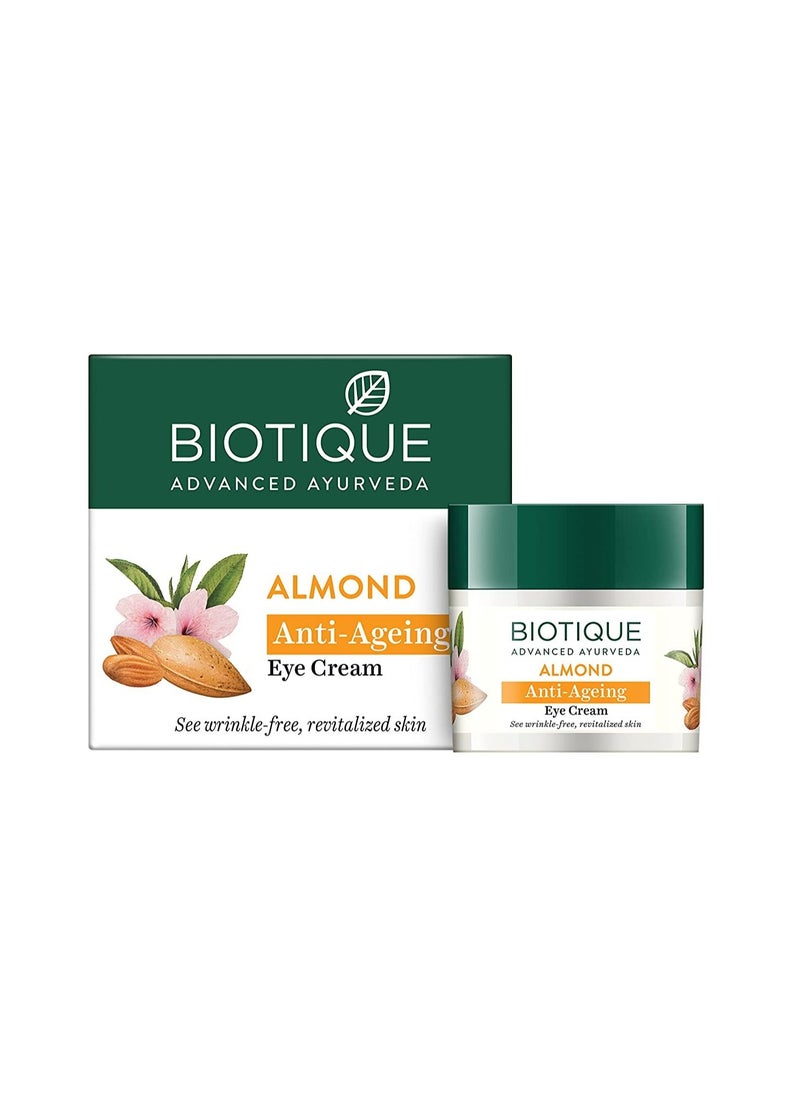 Biotique Almond Anti Ageing Eye Cream 15g  - Image 1