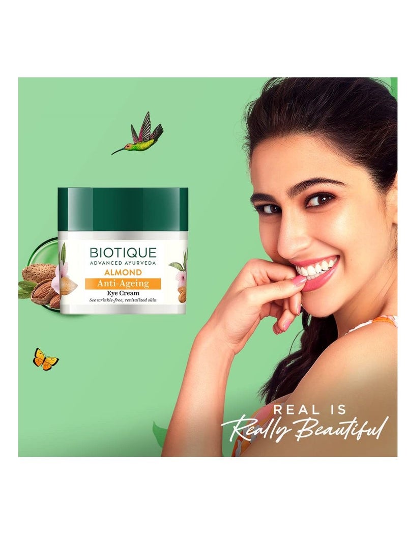 Biotique Almond Anti Ageing Eye Cream 15g  - Image 3