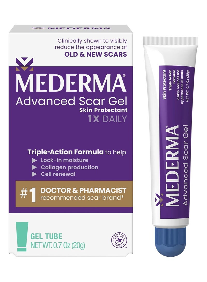 Mederma Advanced Scar Gel, Treats Old and New Scars, Reduces the Appearance of Scars from Acne, Stitches, Burns and More, 0.70oz (20g)