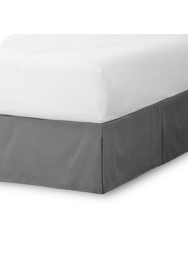 Bare Home King Bed Skirt - 15-Inch Tailored Drop Easy Fit - Bed Skirt for Beds - Center & Corner Pleats (King, Grey) - Image 1