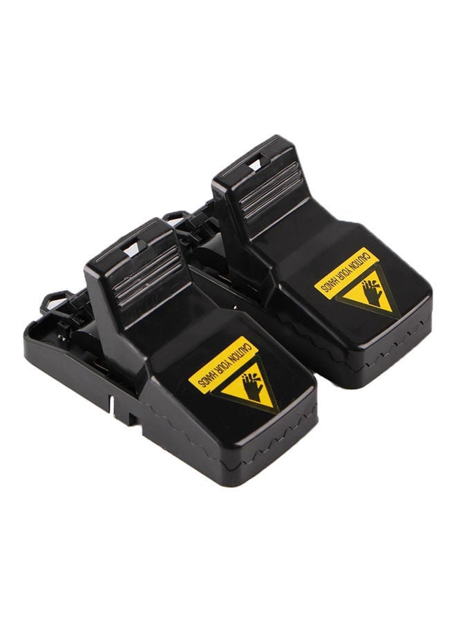 NIBEMINENT 2-PIece Reusable Plastic Mouse Trap Black - Image 1