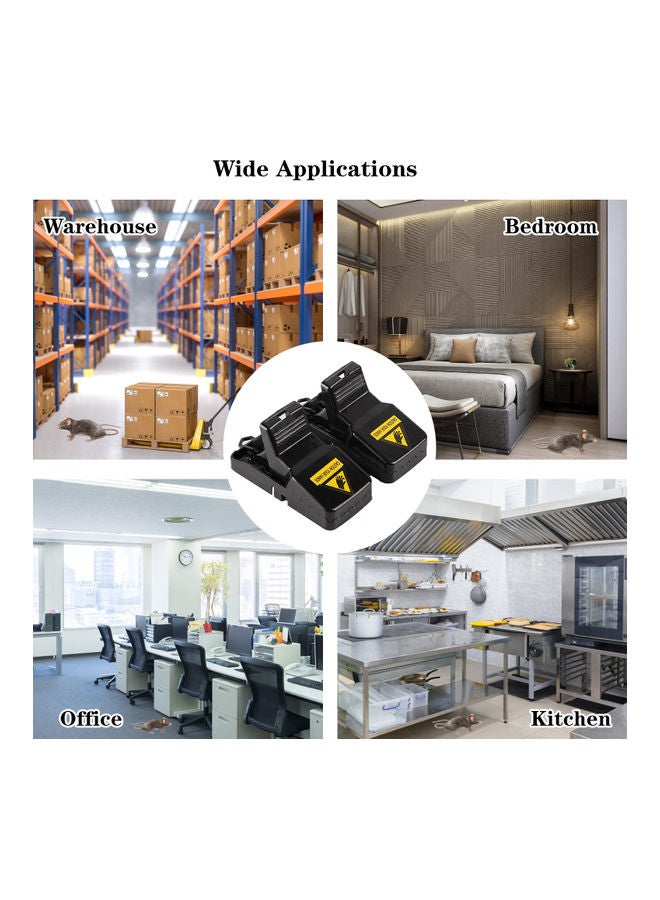 NIBEMINENT 2-PIece Reusable Plastic Mouse Trap Black - Image 2