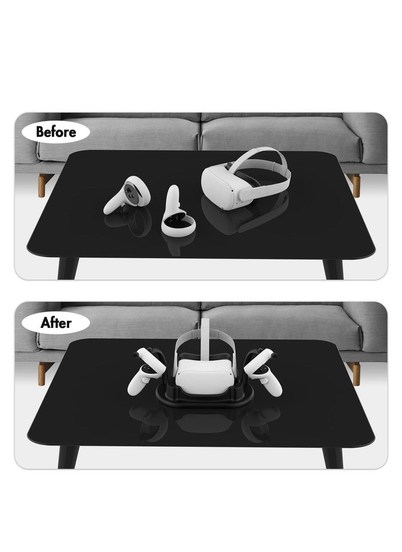 Charging Dock for Oculus Quest 2, Touch Controller and Headset Placement Display Stand Contact Charging Table Stand Auto-attached USB-C Magnetic Charging - Image 3