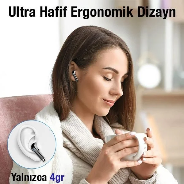 بولهاموبيل Polham BT5.3V 300MAH Rechargeable Earbud Designed Bluetooth Headset, Hifi Bass Supported Headset with Microphone