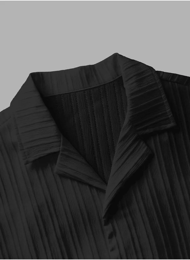 Styli Texture Short Sleeve Buttoned Shirt by Styli