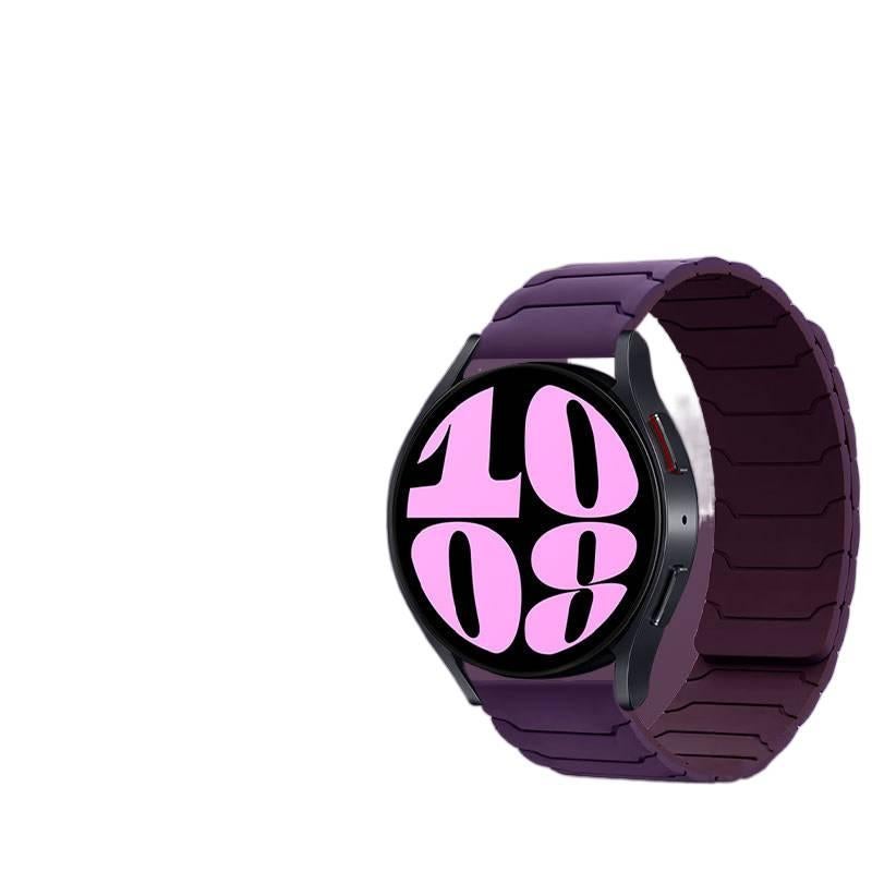 Purple Silicone Sport Smartwatch Band Compatible with Samsung Galaxy Watch 7 Classic with Adjustable Fit Soft Strap and Quick Daily Replacement - NADI - Image 1