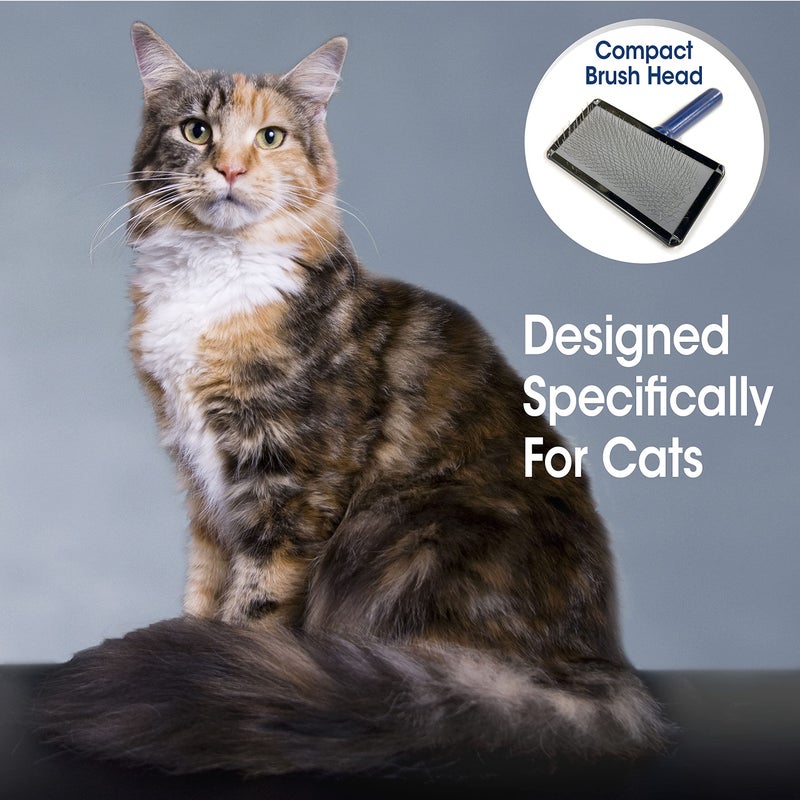 Four Paws Magic Coat Professional Series Cat Slicker Brush for Medium or Long Coats - Gently Removes Excess Hair, Stimulates Natural Oils, Ideal for Cats and Kittens, Lightweight Wood Handle - Image 3